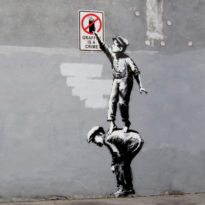 Brandalised Banksy's Graffiti Crime Artwork