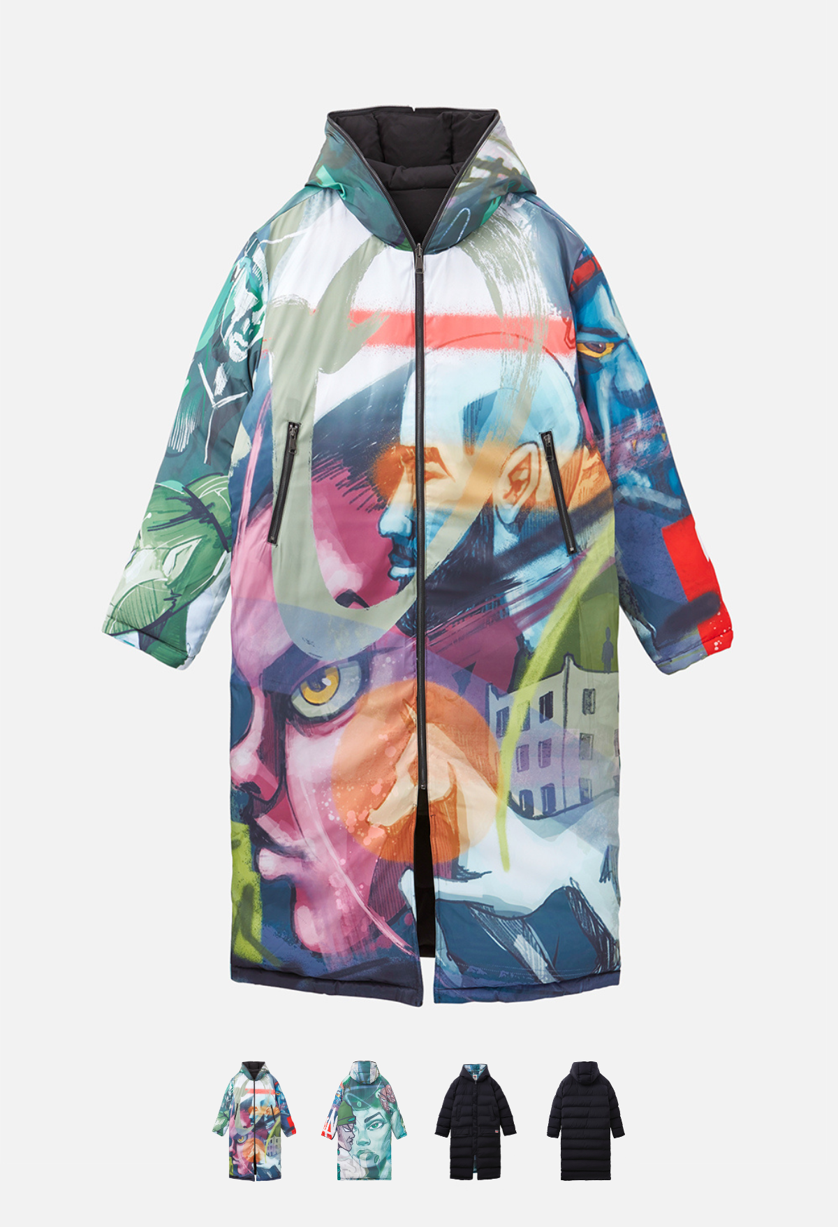 ABSTRK  Reversible Trench Puffer Jacket