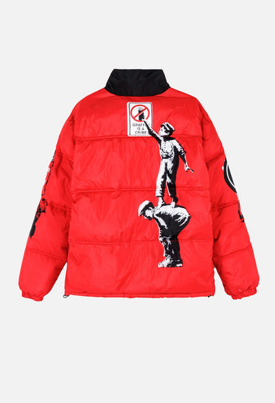 Brandalised Graffiti Is A Crime Puffer Jacket